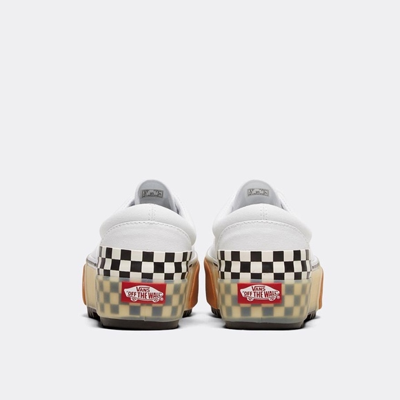 vans era stacked white